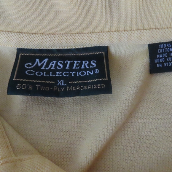 Masters Collection Polo Shirt XL yellow Golf 60s Two Ply Mercerized Cotton - Picture 5 of 5